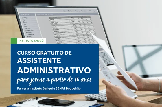 Curso Gratuito de Assistente Administrativo para Jovens acima de 16 anos