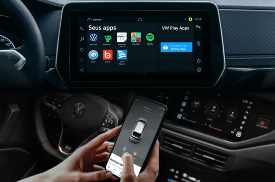 Carro conectado Volkswagen com VW Play e app Meu VW.