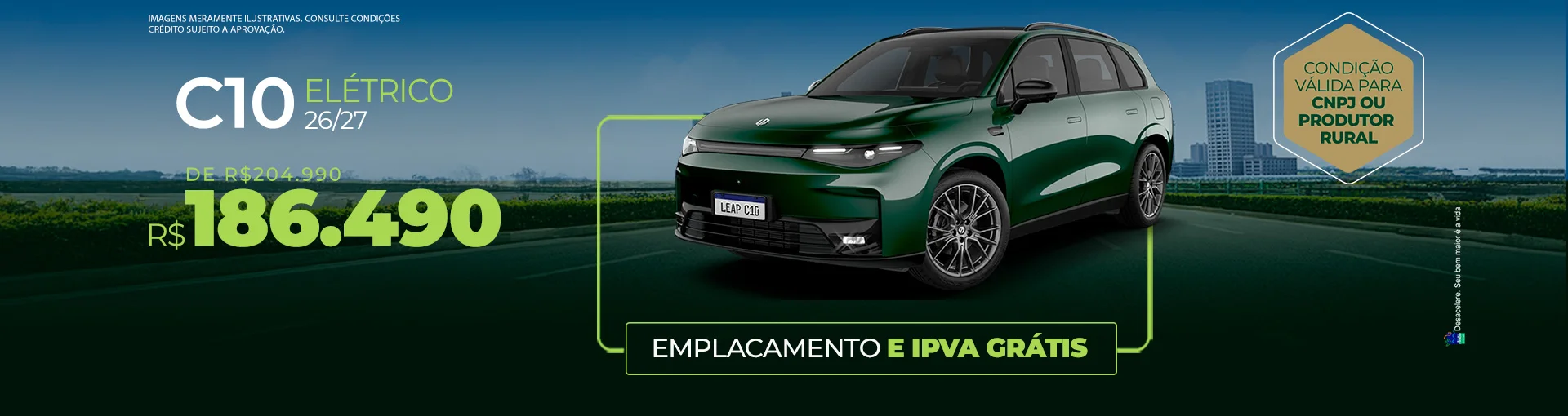 Leapmotor C10 Elétrico CNPJ em Botafogo | IPVA + Emplacamento Grátis