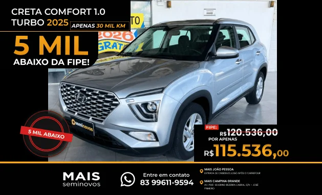 CRETA Comfort Plus 2025 - ABAIXO DA FIPE