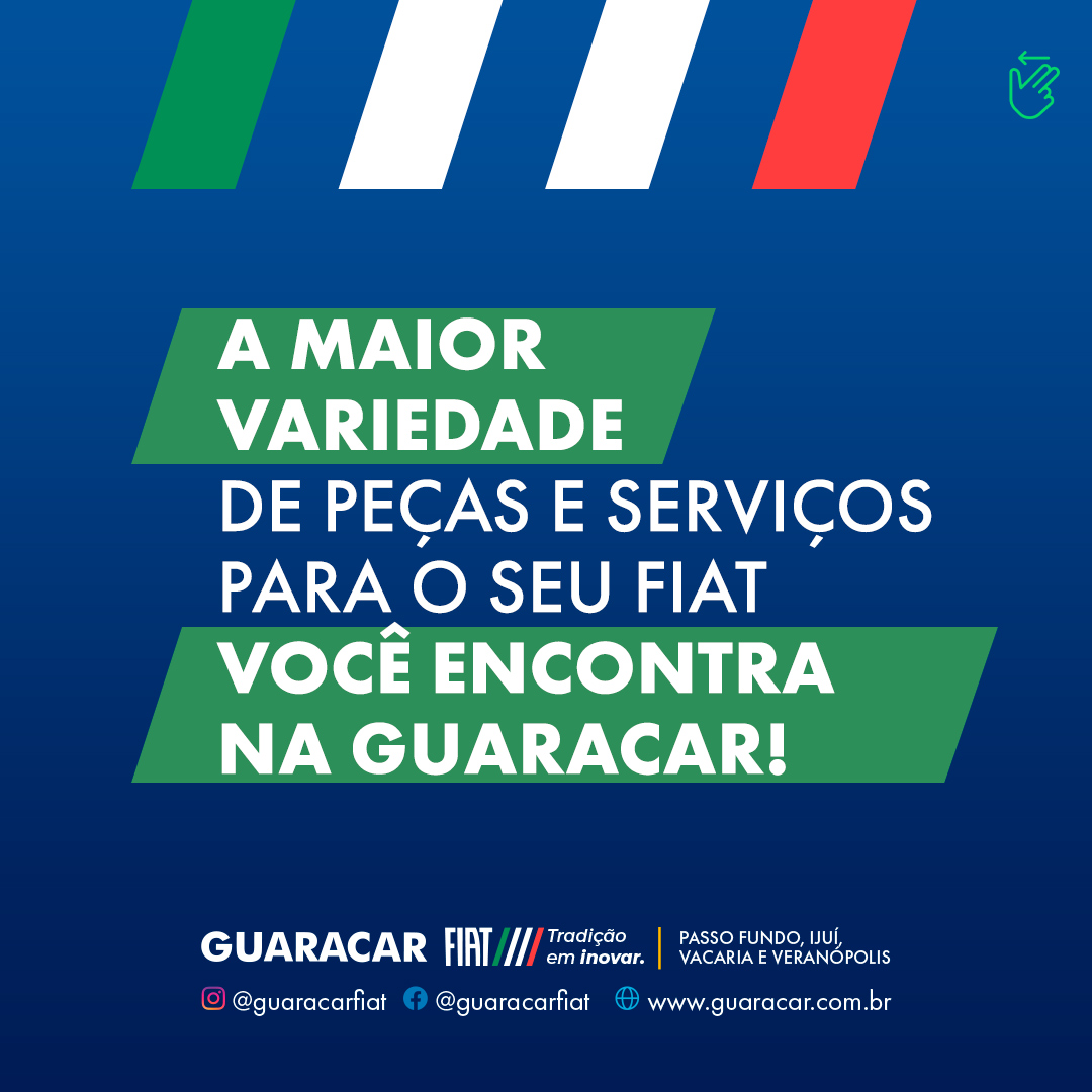 Guaracar Fiat realiza promoção de peças e serviços durante o mês de julho Guaracar Fiat realiza promoção de peças e serviços durante o mês de julho