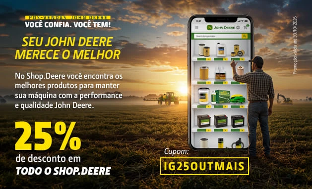 Garanta 25% de desconto em todo o Shop.Deere 
