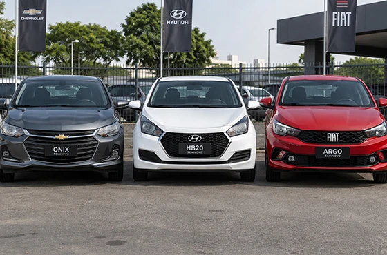 Hatch compacto seminovo: Onix, HB20 ou Argo para o dia a dia