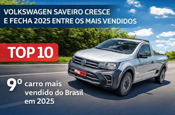 Volkswagen Saveiro entre os carros mais vendidos de 2025